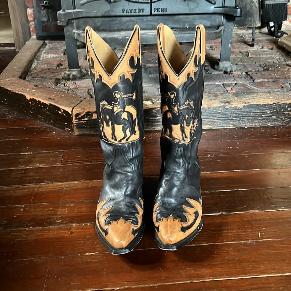 Stetson Faye Cowgirl & Horse Underlay Leather Cowboy boots - Picture 3 of 7